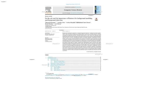 On the role and the importance of features for background modeling and foreground detection